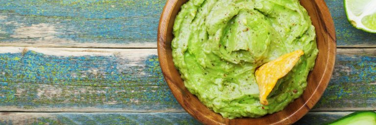 Bowl of Guacamole - view from top